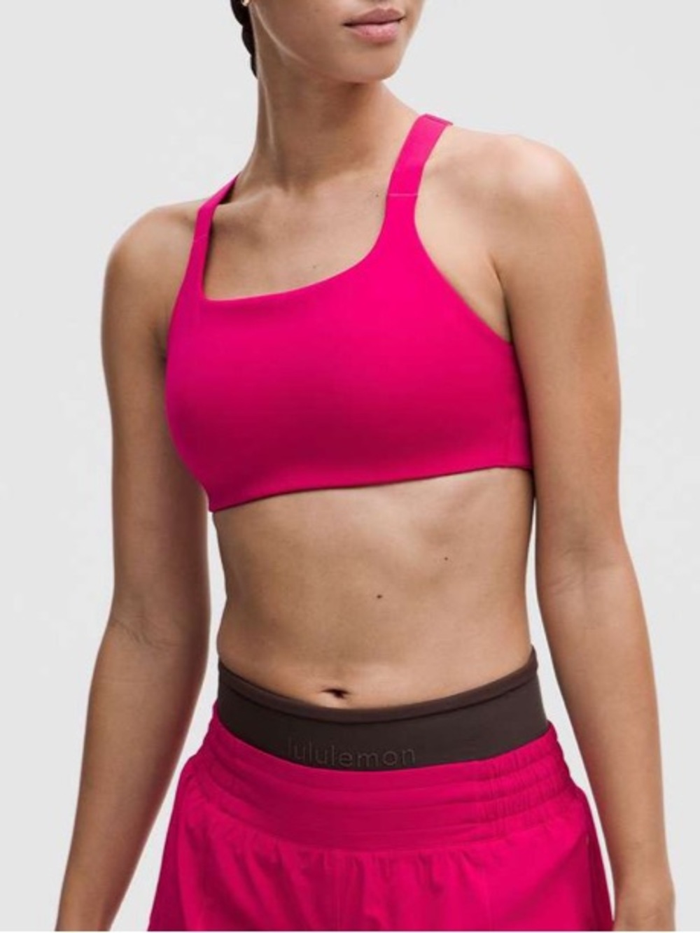 lululemon Ultralu Square Neck Sports bra B-C cup passionate Hot Pink medium